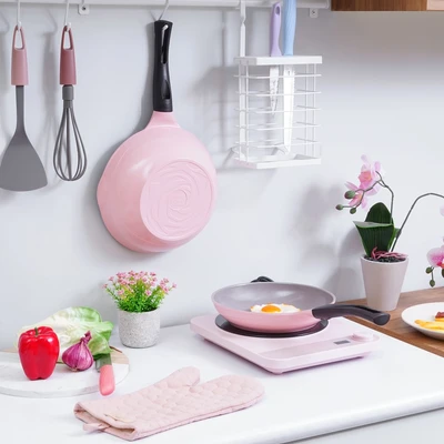 Gambar Cheftopf Wajan Penggorengan Aluminium 24 cm - Pink