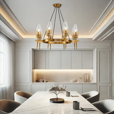 Gambar Home Galleria Kalanie Lampu Gantung Hias 8L Metal E14 - Brass