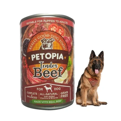 Gambar Petopia 380 Gr Makanan Anjing Basah Adult Tender Beef