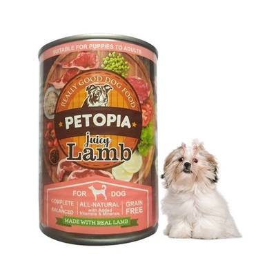 Gambar Petopia 380 Gr Makanan Anjing Basah Adult Juicy Lamb