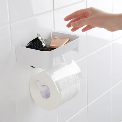 Gambar Informa Holder Tisu Toilet Gulung Dengan Rak - Putih