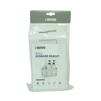 Gambar Informa Keranjang Rak Dinding Kamar Mandi 25x13.5x17.5 cm - Putih