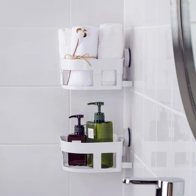 Gambar Informa Keranjang Rak Sudut Kamar Mandi 23x23x13 cm - Putih