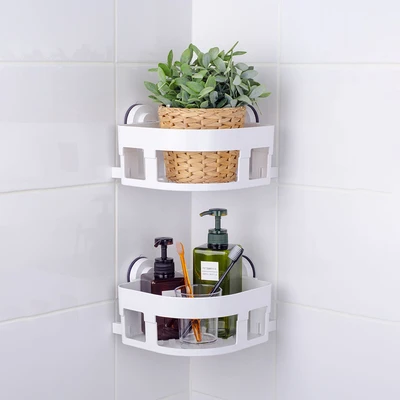 Gambar Informa Keranjang Rak Sudut Kamar Mandi 23x23x13 cm - Putih