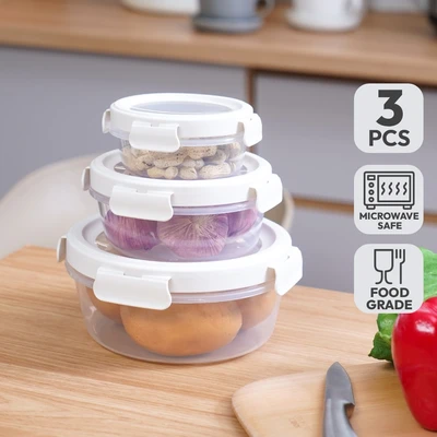 Gambar Appetite Ario Wadah Makanan Round Set 3 pcs Transparan