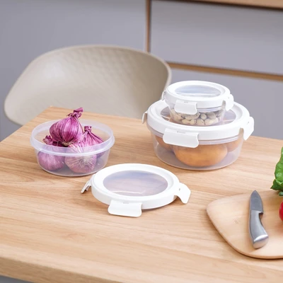 Gambar Appetite Ario Wadah Makanan Round Set 3 pcs Transparan
