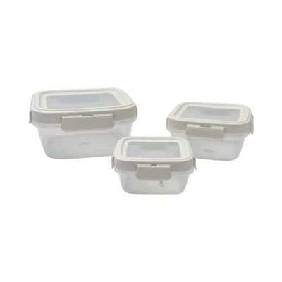 Gambar Appetite Ario Wadah Makanan Square Set 3 pcs Transparan