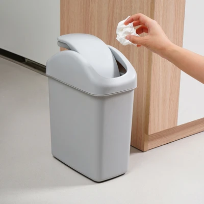 Gambar Informa Tempat Sampah Tutup Swing Plastik Rectangular 6.5 Liter - Abu-Abu