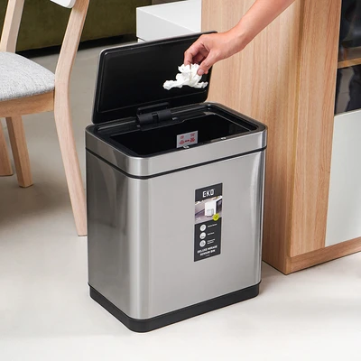 Gambar Eko Deluxe Mirage Tempat Sampah Sensor Gerak Stainless Steel 20 Liter - Silver