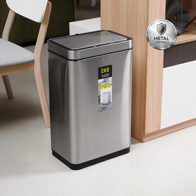 Gambar Eko Deluxe Mirage Tempat Sampah Sensor Gerak Stainless Steel 30 Liter - Silver