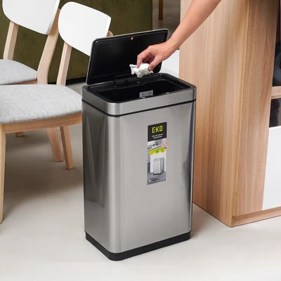 Gambar Eko Deluxe Mirage Tempat Sampah Sensor Gerak Stainless Steel 30 Liter - Silver