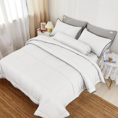 Gambar Informa 200x200 cm Set 5 Pcs Seprai Super King Bambu - Putih