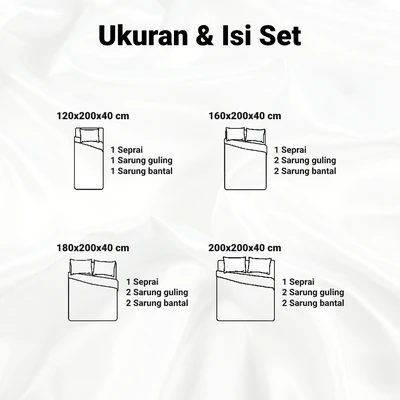 Gambar Informa 180x200 cm Set 5 Pcs Seprai King Bambu - Putih