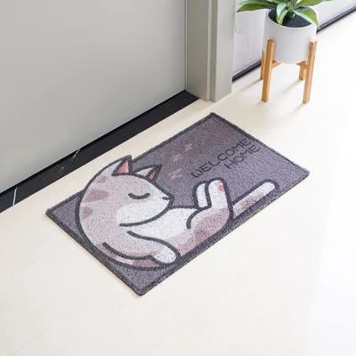 Gambar Informa 40x60 Cm Keset Pintu Pvc Print Cat - Abu-abu