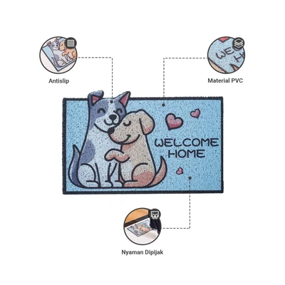 Gambar Informa Keset Pintu PVC Dogs 40x60 cm - Mix