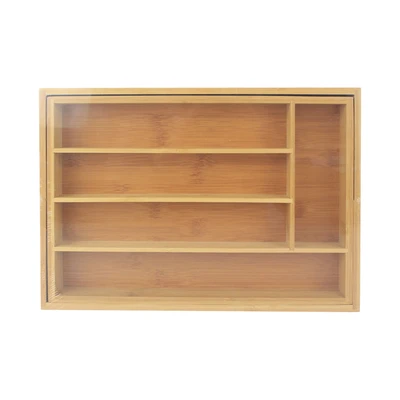 Gambar Cooking Color Dante Tempat Alat Makan Bambu Expandable - Kayu