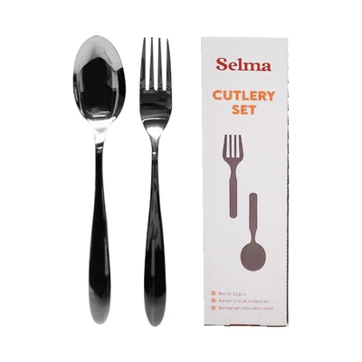 Gambar Selma Set 12 Pcs Shine Alat Makan - Silver