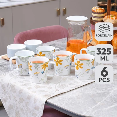 Gambar Appetite Mug Porcelain Pallete Felicia 325 ml Set 6 pcs - Kuning
