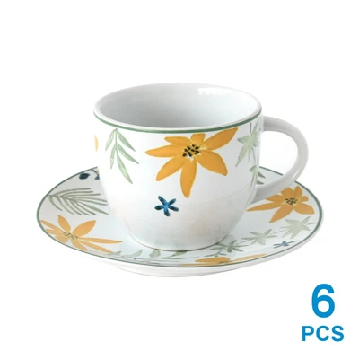 Gambar Appetite Pallete Felicia Cangkir Dengan Saucer Porcelain Set 6 pcs - Kuning