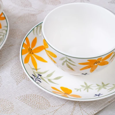 Gambar Appetite Pallete Felicia Cangkir Dengan Saucer Porcelain Set 6 pcs - Kuning