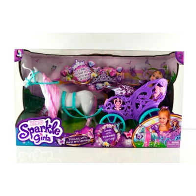Gambar Sparkle Girlz Boneka Princess With Horse And Carriage
