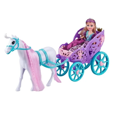 Gambar Sparkle Girlz Boneka Princess With Horse And Carriage