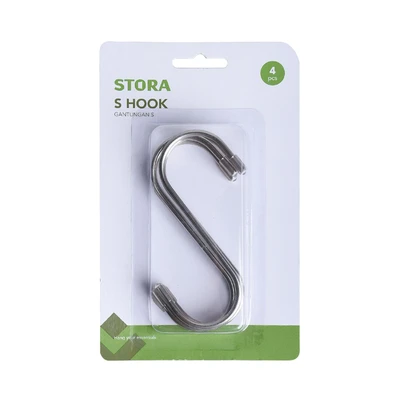 Gambar Stora Gantungan Berbentuk S 10x4x0.35 cm Set 4 pcs