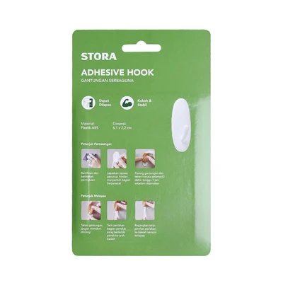 Gambar Stora Gantungan Dinding Removable Medium HS09 - Putih