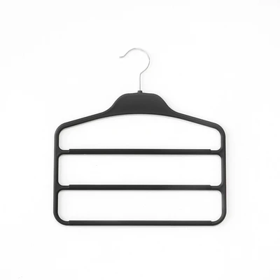 Gambar Informa Hanger Baju Celana Plastik ABS Anti Slip Dengan 3 Bars 35 cm - Hitam