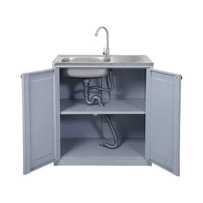 Gambar Informa Scott Kabinet Bawah Dapur Metal Dengan Top - Abu-Abu