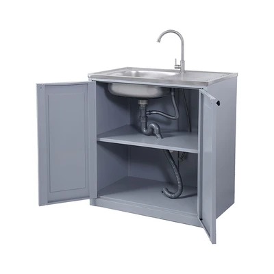 Gambar Informa Scott Kabinet Bawah Dapur Metal Dengan Top - Abu-Abu