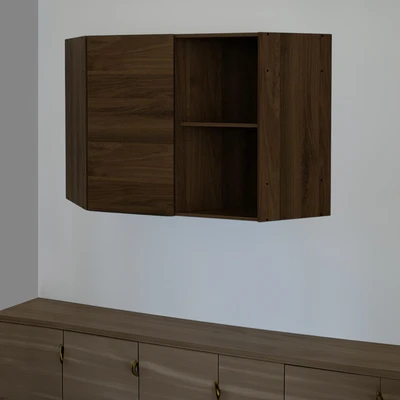 Gambar Informa Prescoot Kabinet Sudut Dinding Dapur - Cokelat Walnut