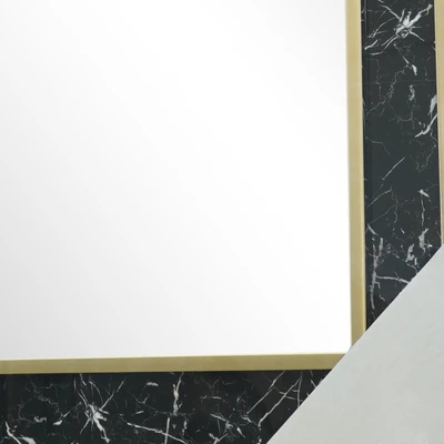Gambar Informa Cermin Dinding Dekorasi Plastik 60x90 cm - Hitam Marble