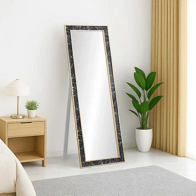 Gambar Informa Cermin Lantai Plastik 45x150 cm - Hitam Marble