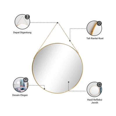 Gambar Informa Cermin Dinding 60 Cm Bundar U28 - Gold