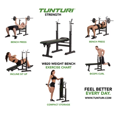 Gambar Tunturi Weight Bench Wb 20 - Hitam