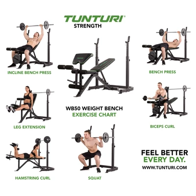 Gambar Tunturi Weight Bench Wb 50 - Hitam