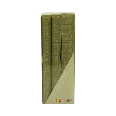 Gambar Appetite Tatakan Piring & Table Runner Woven Set 5 pcs - Hijau Army