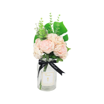 Gambar Informa Bunga Artifisial Dengan Pot 30x30x40 cm - Peach