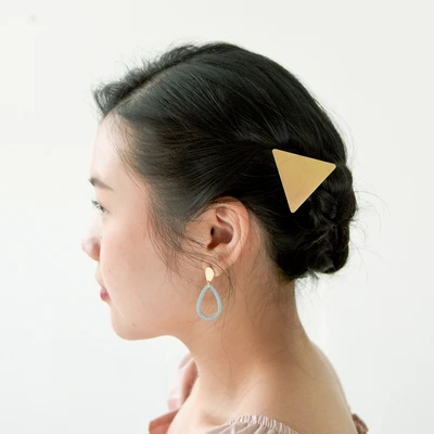 Gambar Ataru Jepit Rambut Metal Triangle - Gold