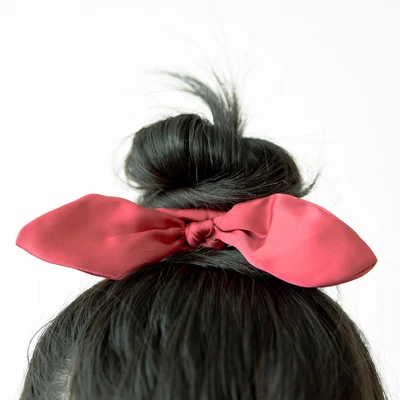 Gambar Ataru Ikat Rambut Scrunchy Pita - Merah