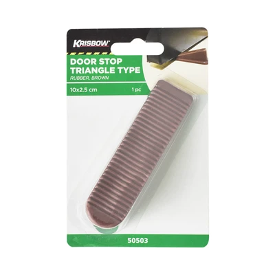 Gambar Krisbow Penahan Pintu Rubber 10x2.5 cm Triangle - Cokelat