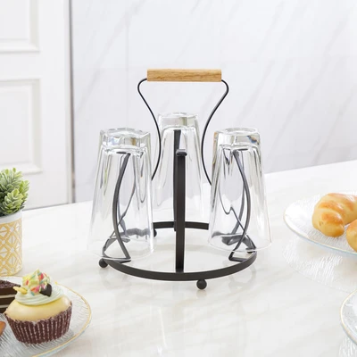 Gambar Informa Milo Rak Gelas Stainless Steel Round - Hitam