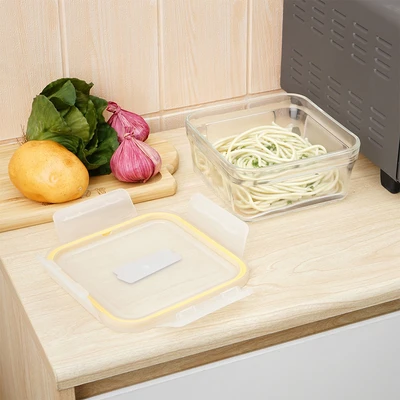 Gambar Glasslock Wadah Makanan Tempered Glass Oven Smart Square 1.13 Liter - Kuning