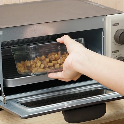 Gambar Glasslock Wadah Makanan Tempered Glass Oven Smart Square 1.13 Liter - Kuning