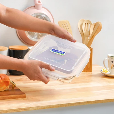 Gambar Glasslock Oven Bakeware Wadah Makanan Kaca 2.1 Liter - Oranye