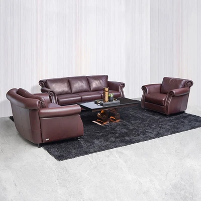 Gambar M & D Neo Pusiano Sofa Kulit 1 Seater - Cokelat