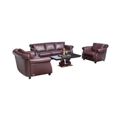 Gambar M & D Neo Pusiano Sofa Kulit 1 Seater - Cokelat