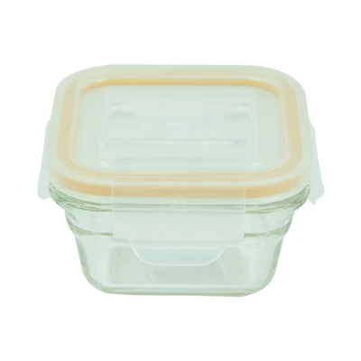 Gambar Glasslock Wadah Makanan Tempered Glass Oven Ring Taper Square New 145 ml - Kuning