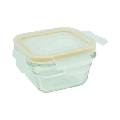 Gambar Glasslock Wadah Makanan Tempered Glass Oven Ring Taper Square New 145 ml - Kuning